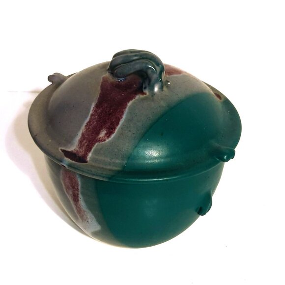 Vintage Handcrafted Lidded Pot Studio Pottery Stoneware by Bill Tyner - Picture 5 of 7